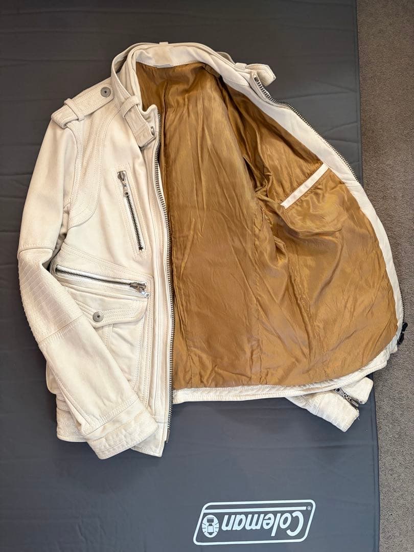 【美品】abx エービーエックス シングルライダースレザージャケット 牛革