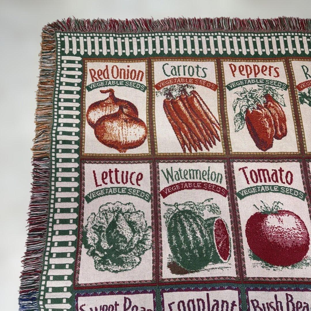 野菜　マルチカバー　ソファカバー　ヴィンテージラグ　180x125