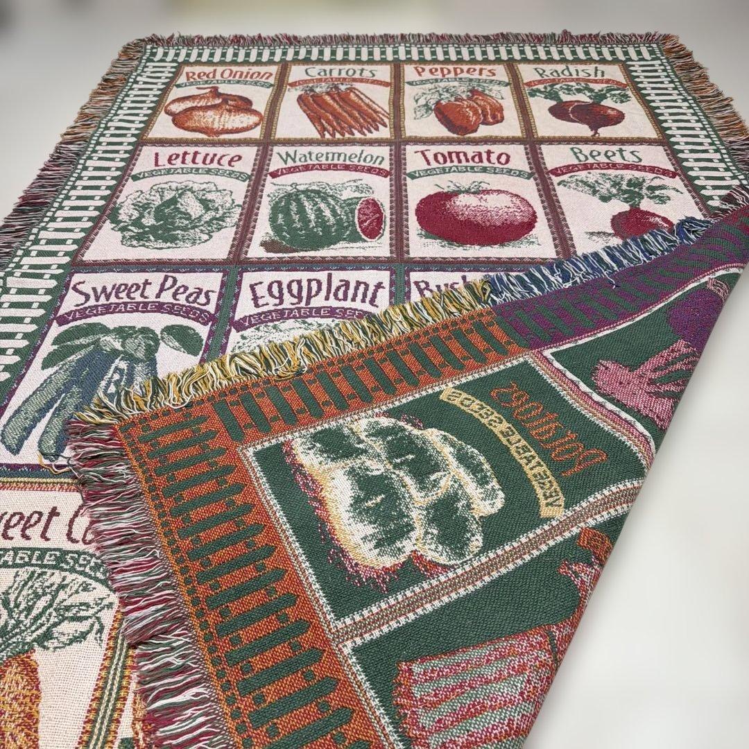 野菜　マルチカバー　ソファカバー　ヴィンテージラグ　180x125