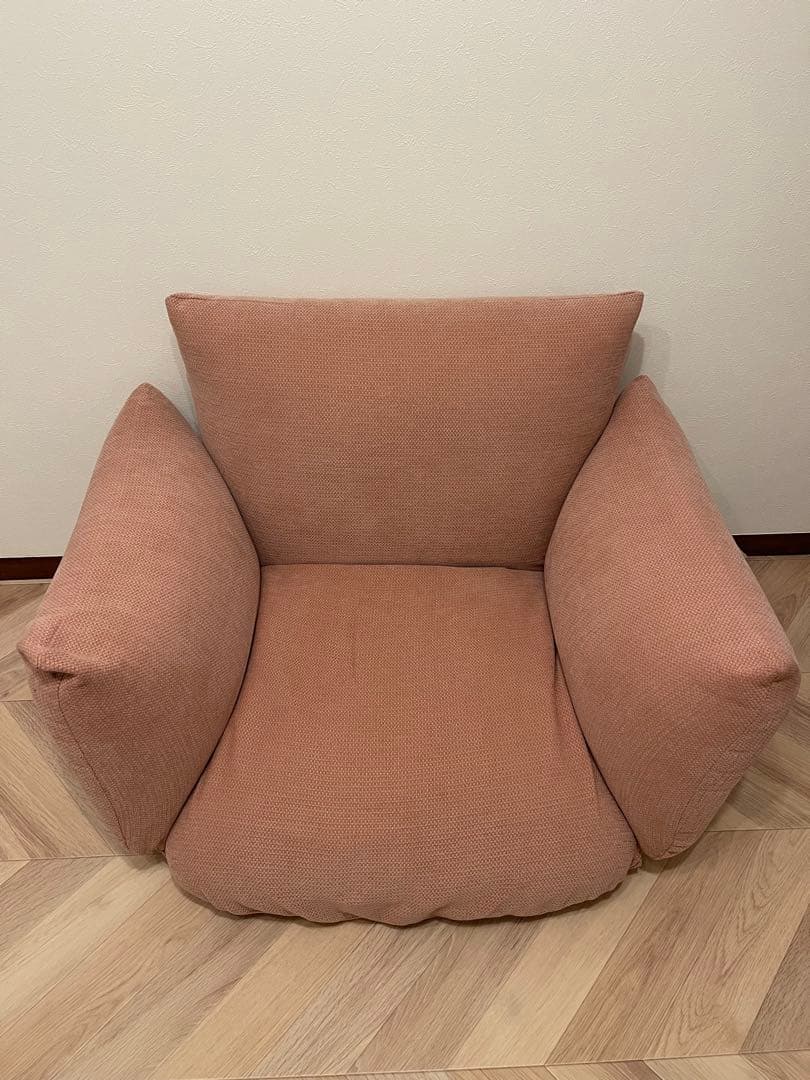 無印良品 ピンク クッションソファ リクライニング