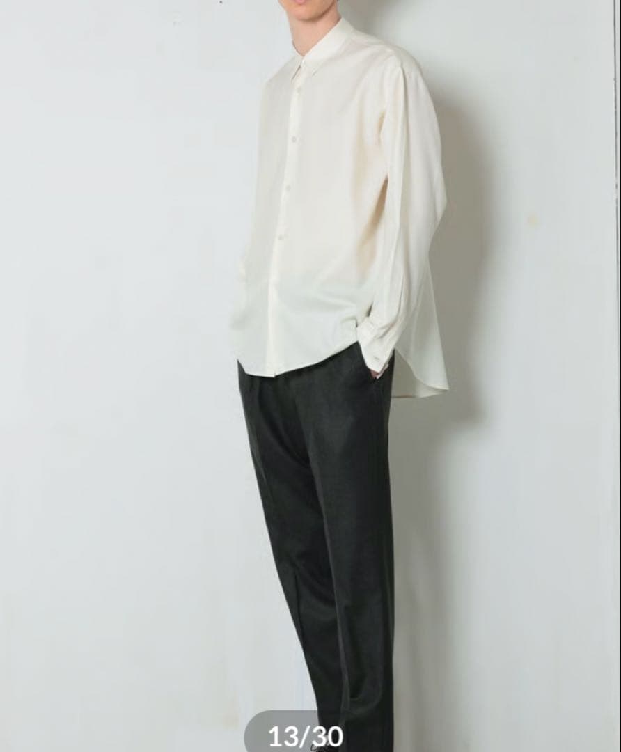 MB ハイエンド 尾州ウールシャツ （リラックスフィット） オフホワイトL