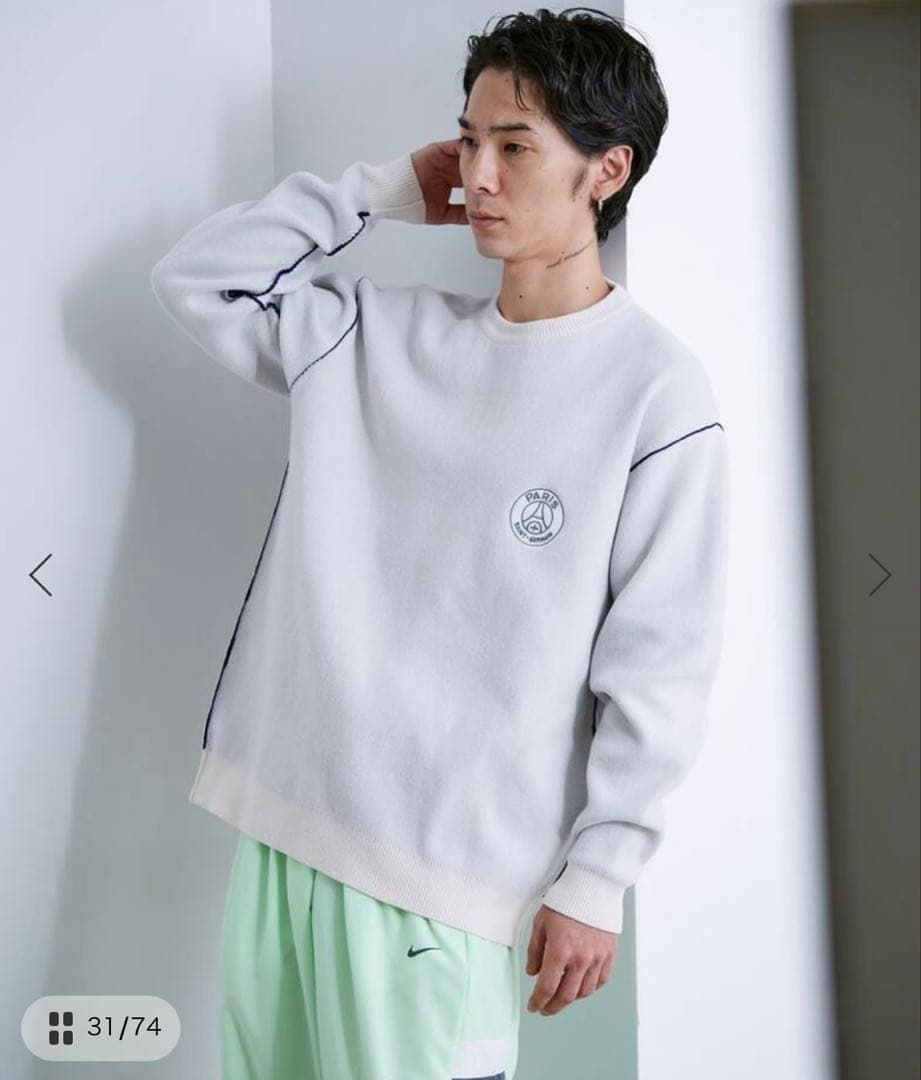 新品　パリサンジェルマン　モールニット　カーキ　ユニセックスL