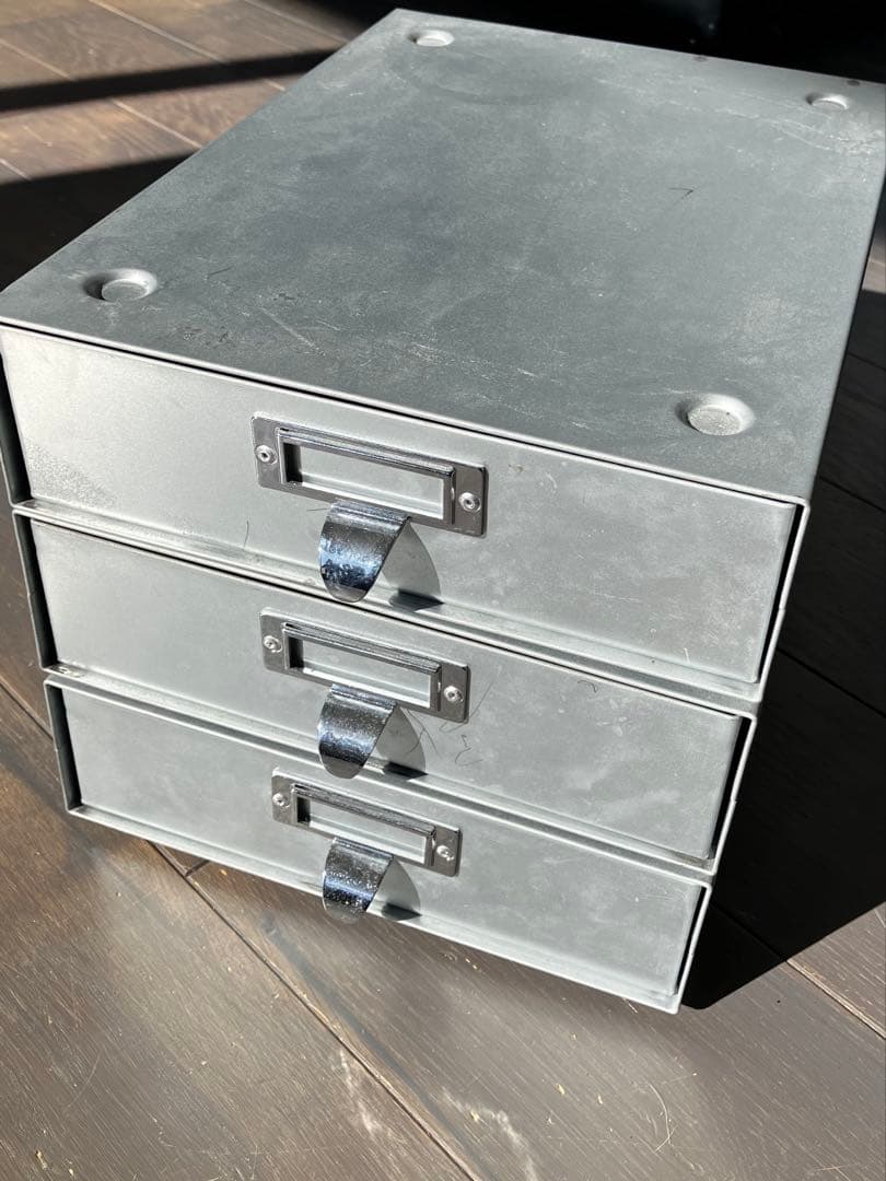 ダルトン　3段金属引き出しボックス シルバー