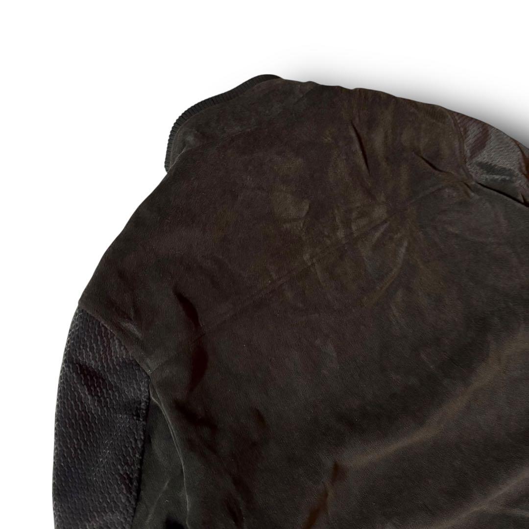 vintage起毛スタンドカラージャケット希少デザインウール調CBOYブラックL