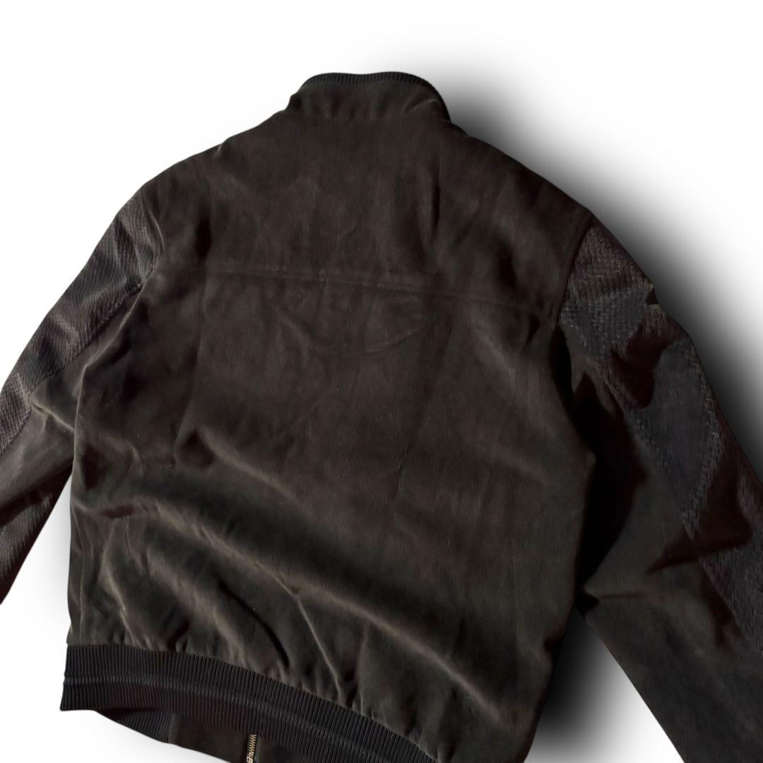 vintage起毛スタンドカラージャケット希少デザインウール調CBOYブラックL