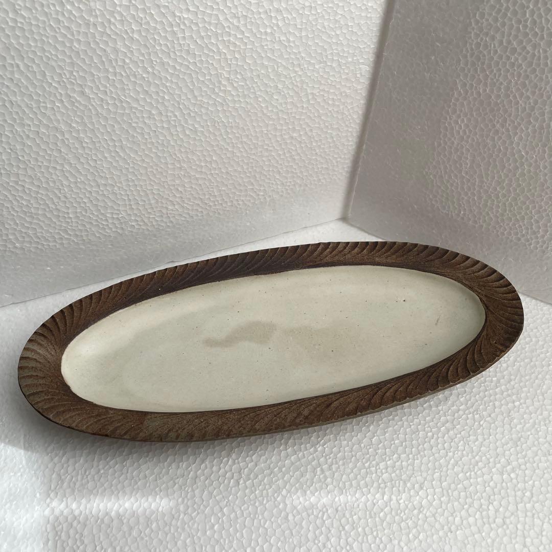 松塚裕子　レリーフロングオーバル　作家もの　希少