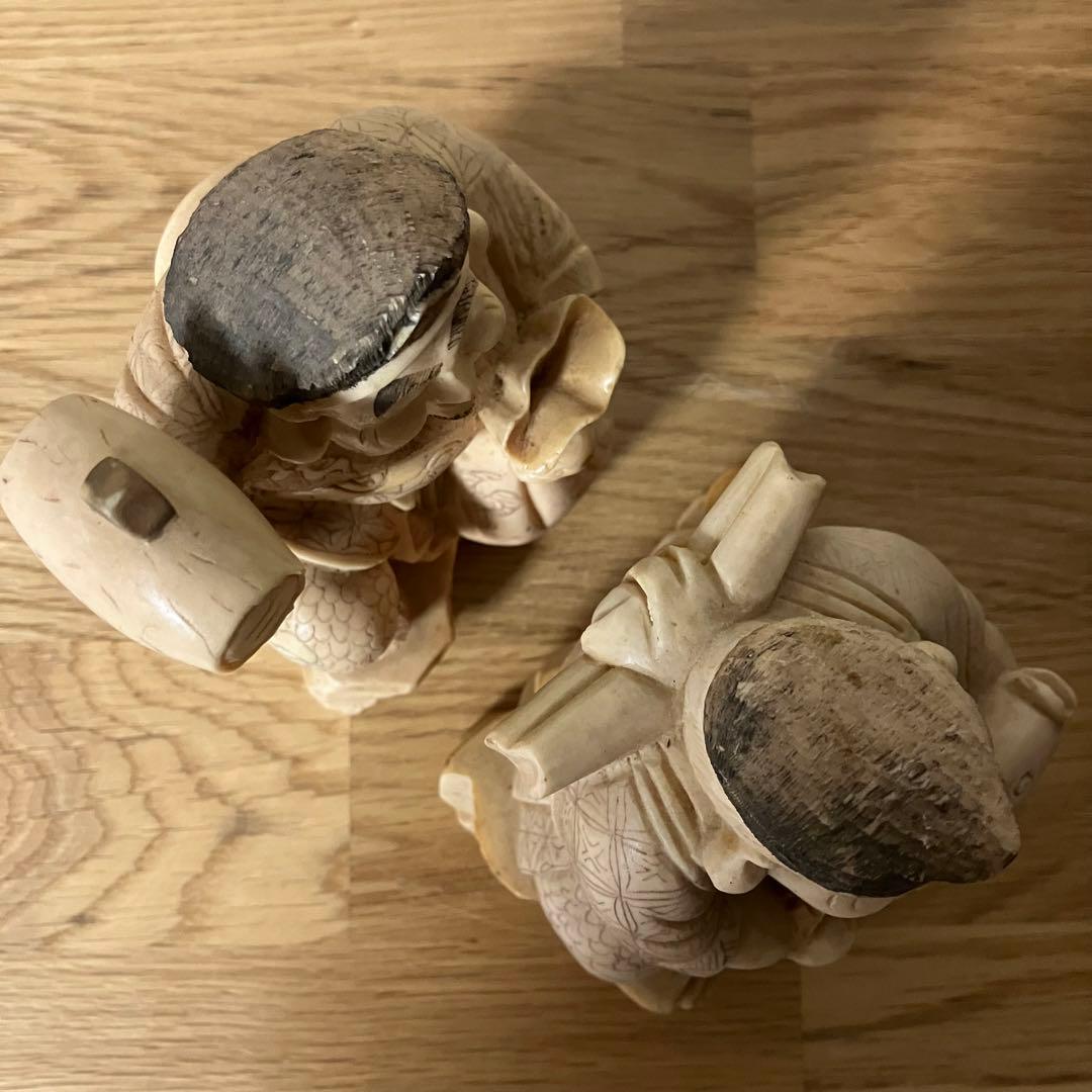 恵比寿様　大黒天様　縁起物　置物　練り物