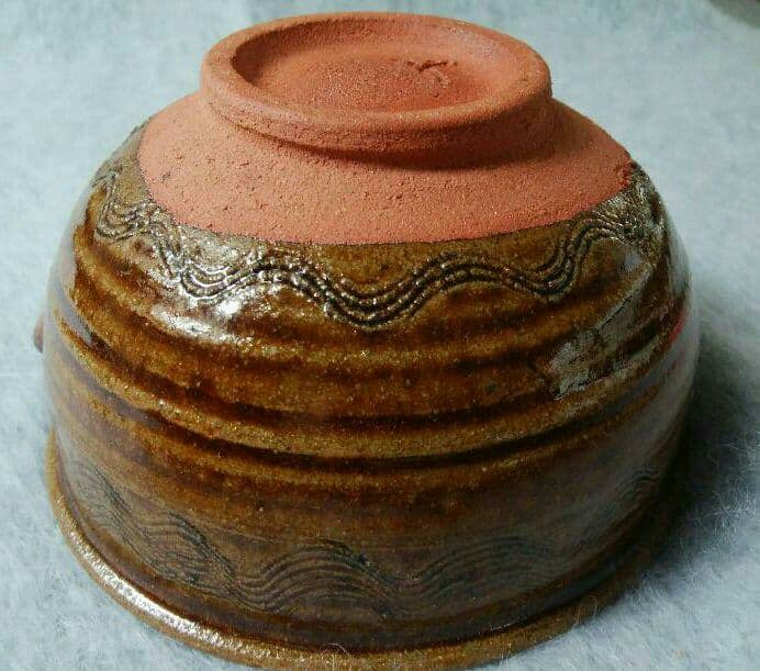 中里嘉孝　唐津飴釉金彩　片口酒器　魁