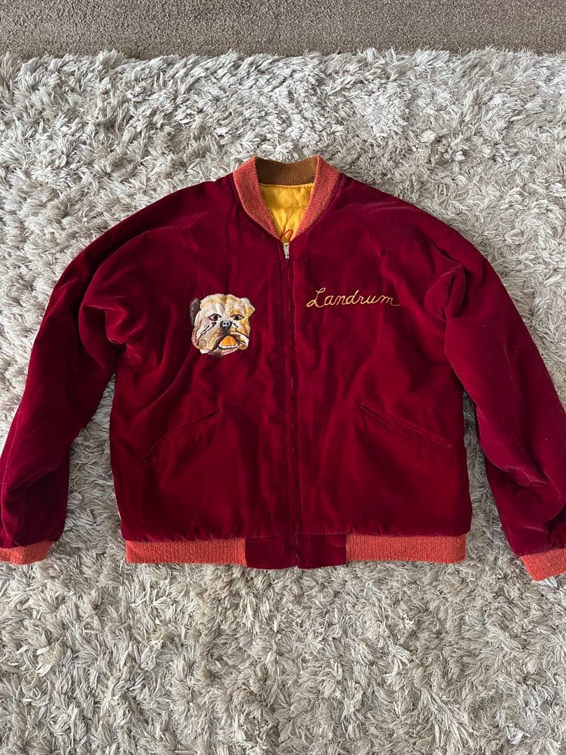 おこ テーラー東洋　港商　スカジャン　別珍　ブルドッグ　虎