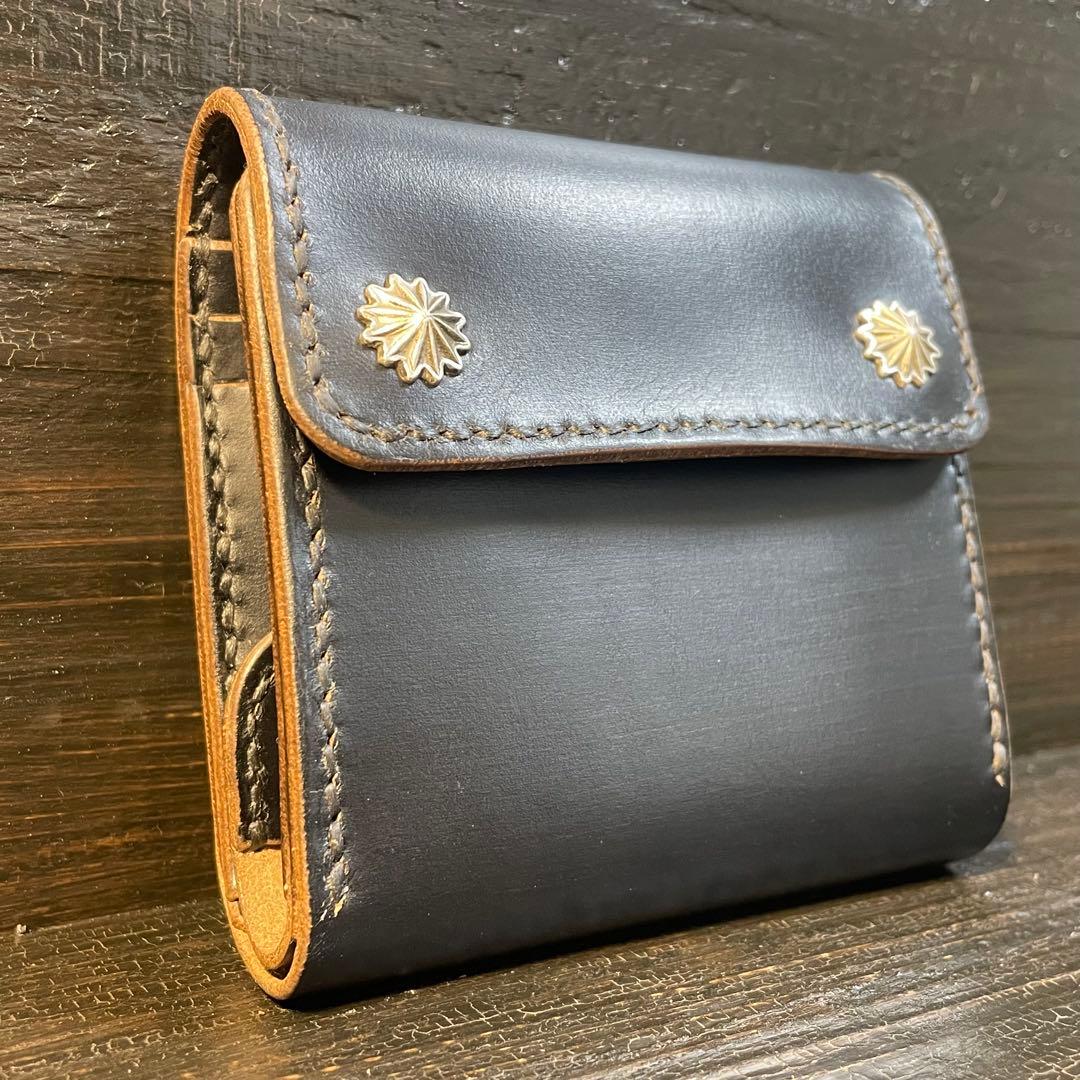 HORWEEN クロムエクセル　三つ折りウォレット　コンチョカスタム