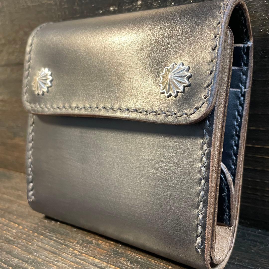 HORWEEN クロムエクセル　三つ折りウォレット　コンチョカスタム