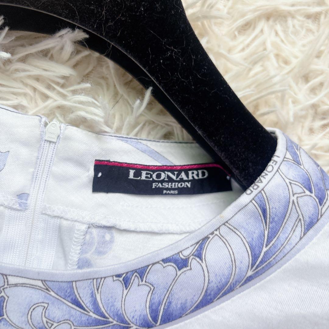 極美品✨レオナール 半袖シャツ カットソー トップス トリム 花柄 L