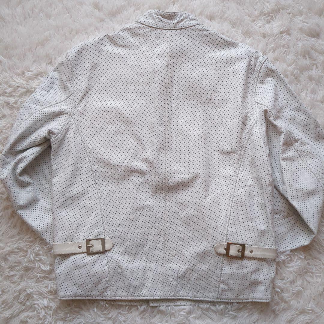 HORN WORKS パンチングレザー ライダースジャケット バッファロー XL