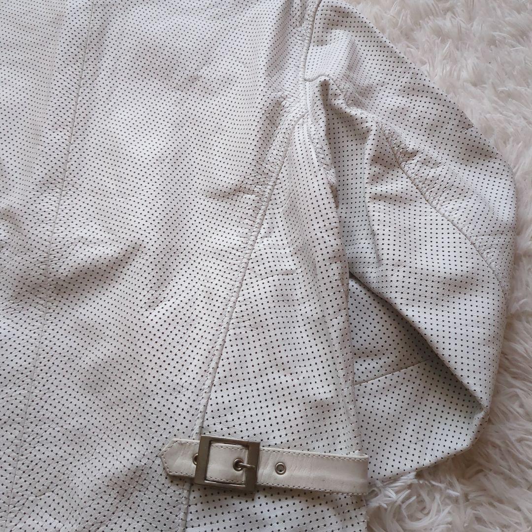 HORN WORKS パンチングレザー ライダースジャケット バッファロー XL