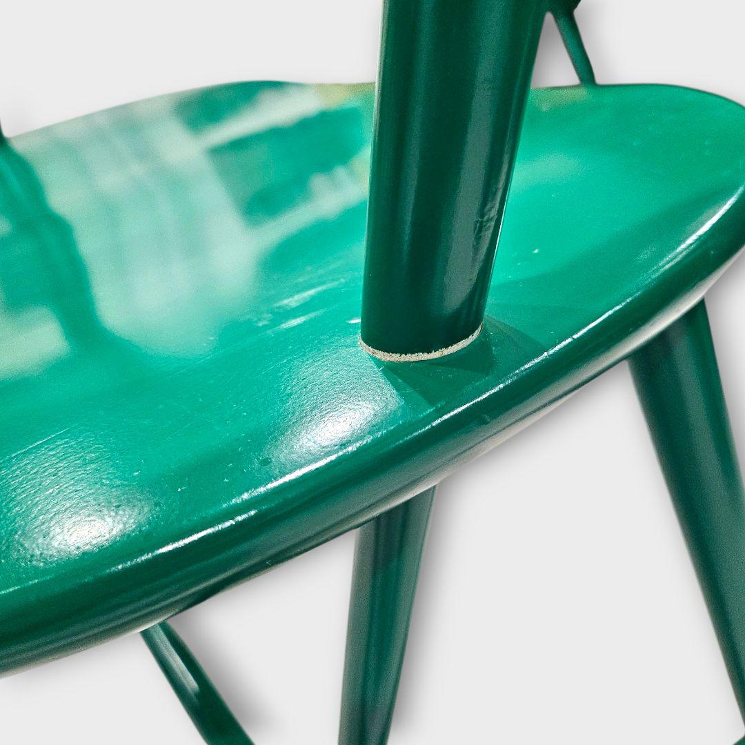 【希少品】柏木工 カシワ ダイニングチェア アームチェア グリーン ①