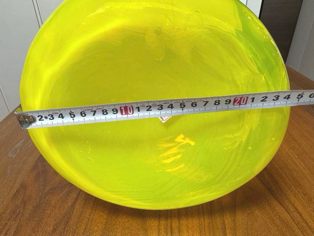 大型 ガラスイエローフラワーベース 造花アレンジ付き