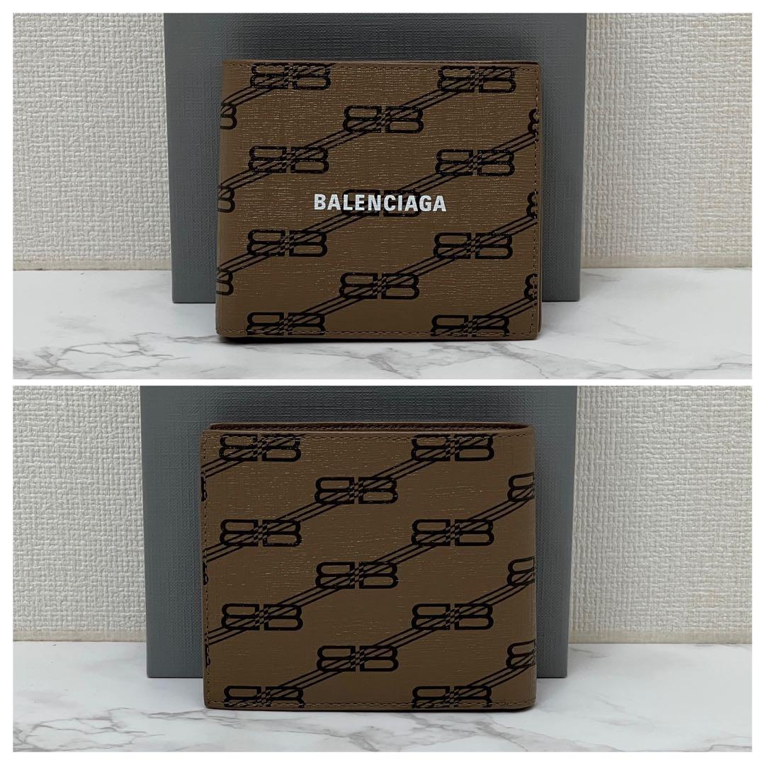 極美品 バレンシアガ シグネチャースクエアフォールドウォレット 折り財布