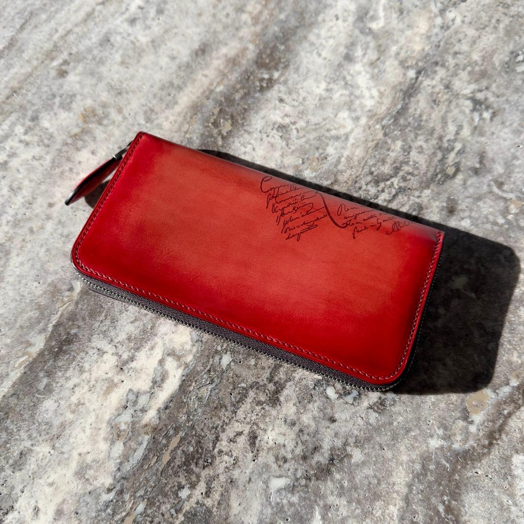 新品 定価22.4万円 ベルルッティ イタウバ スクリットレザー長財布 オレンジ