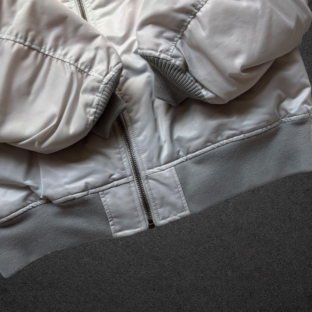 極美品XL✨ BEAMS MA-1 リラックスフィット 中綿ジャケット シルバー