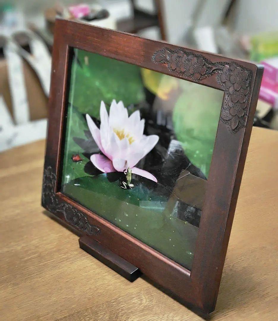 軽井沢彫大型木製フレーム 美しい桜柄彫刻　珍品　32✕37cm