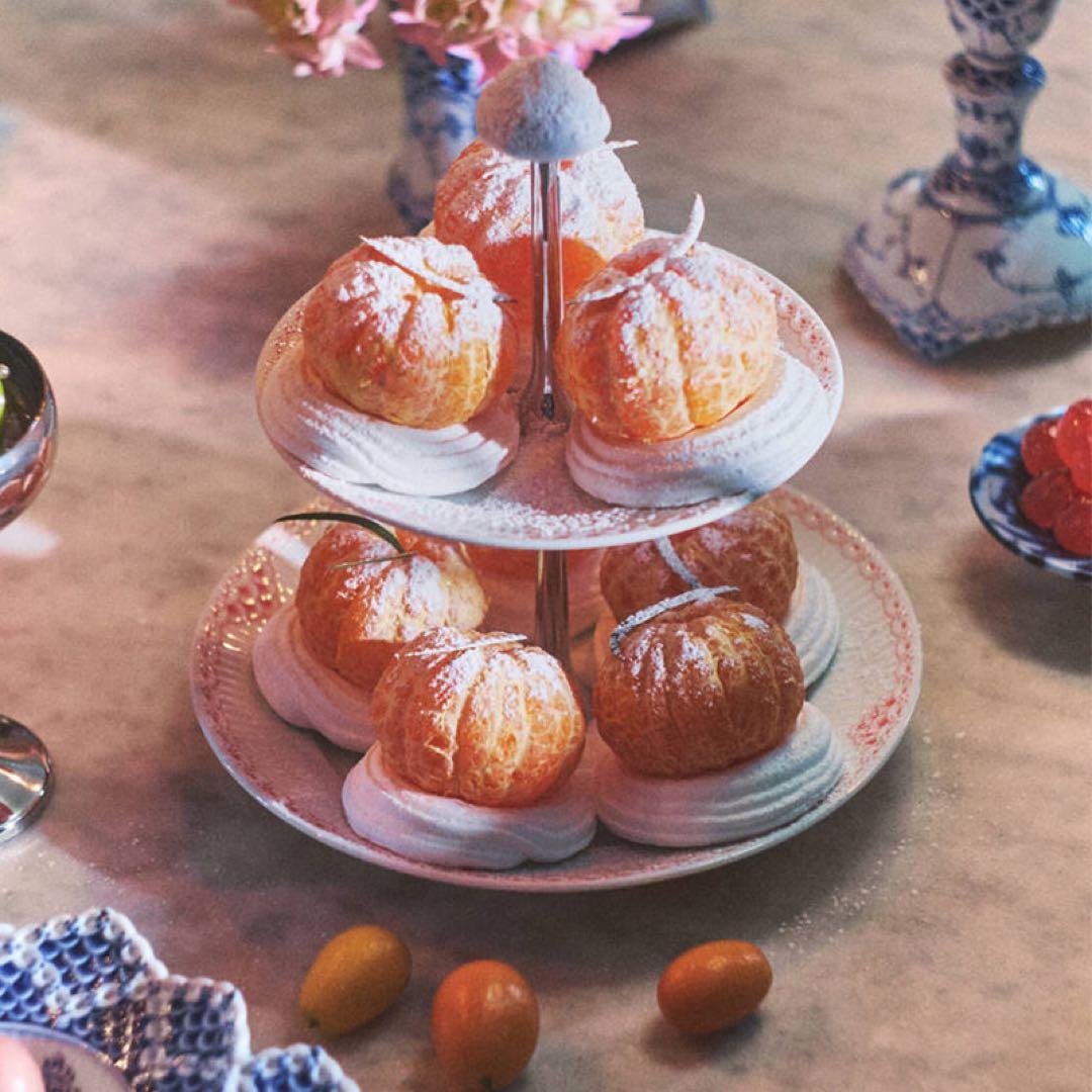 新品 ロイヤルコペンハーゲン コーラル ケーキスタンド でザードスタンド ２段