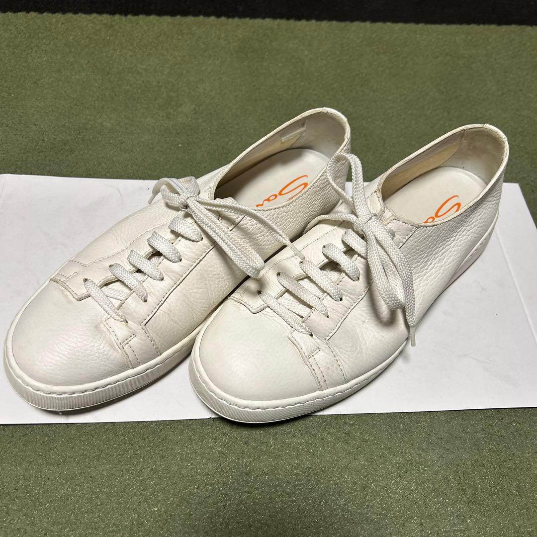 サントーニ☆レザースニーカー☆白☆サイズ７☆美品
