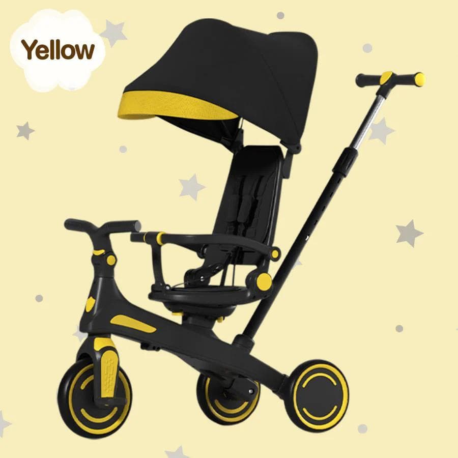 ⭐️新品⭐️多機能三輪車【イエロー】 7in1 折りたたみ 安全設計1歳〜5歳