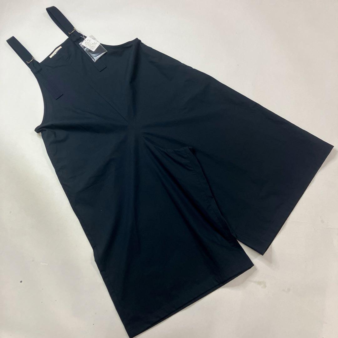 【試着のみ】ピンクハウス 黒 ロゴ刺繍使い サロペットパンツ/2023年