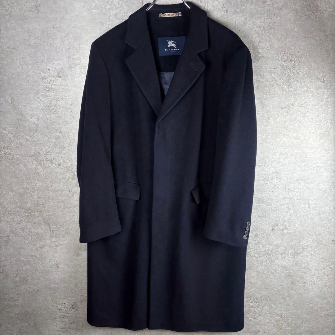 バーバリーロンドン　カシミヤ　BURBERRY バルマカーン　コート　48 紺色