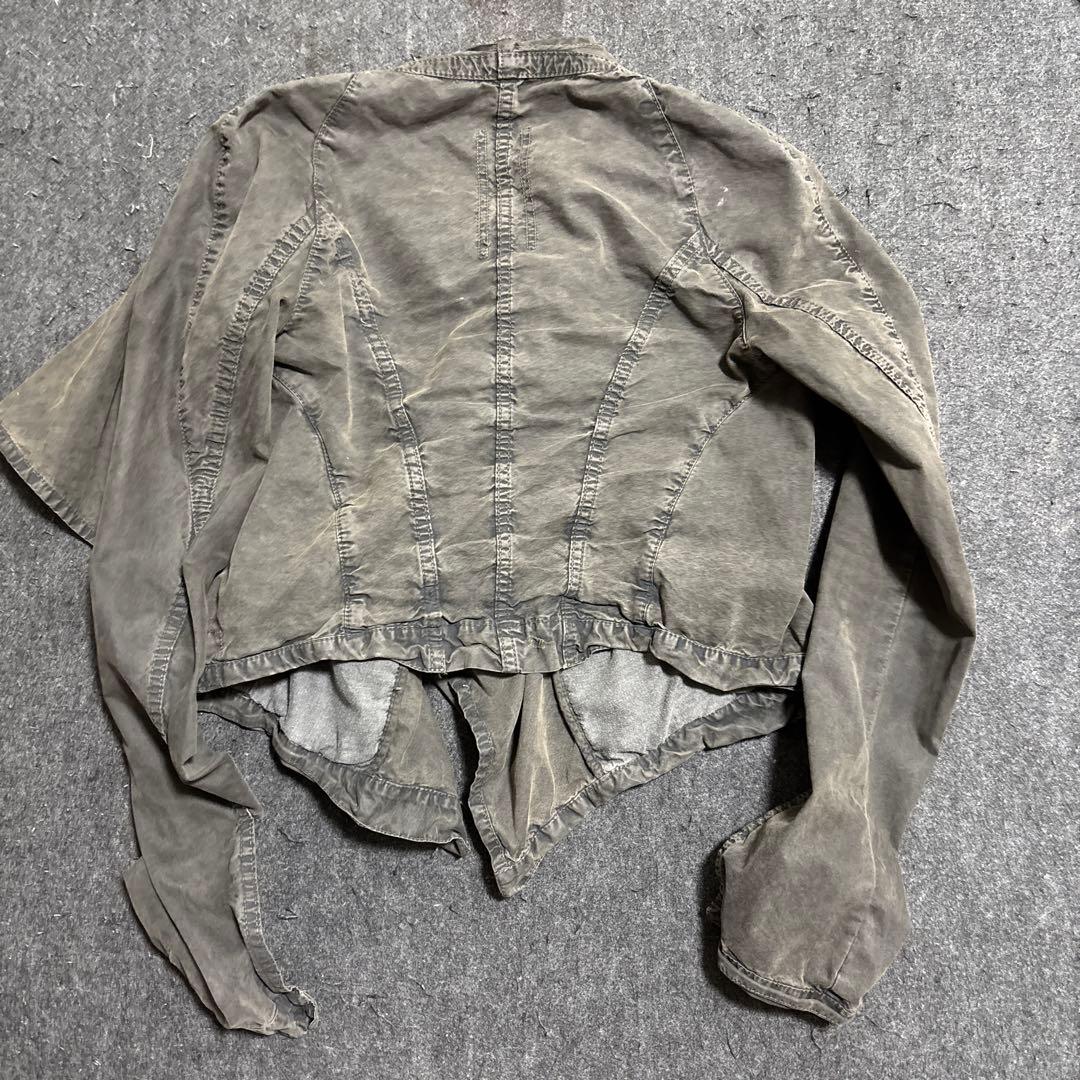 グレー クロップド丈 ミリタリージャケット