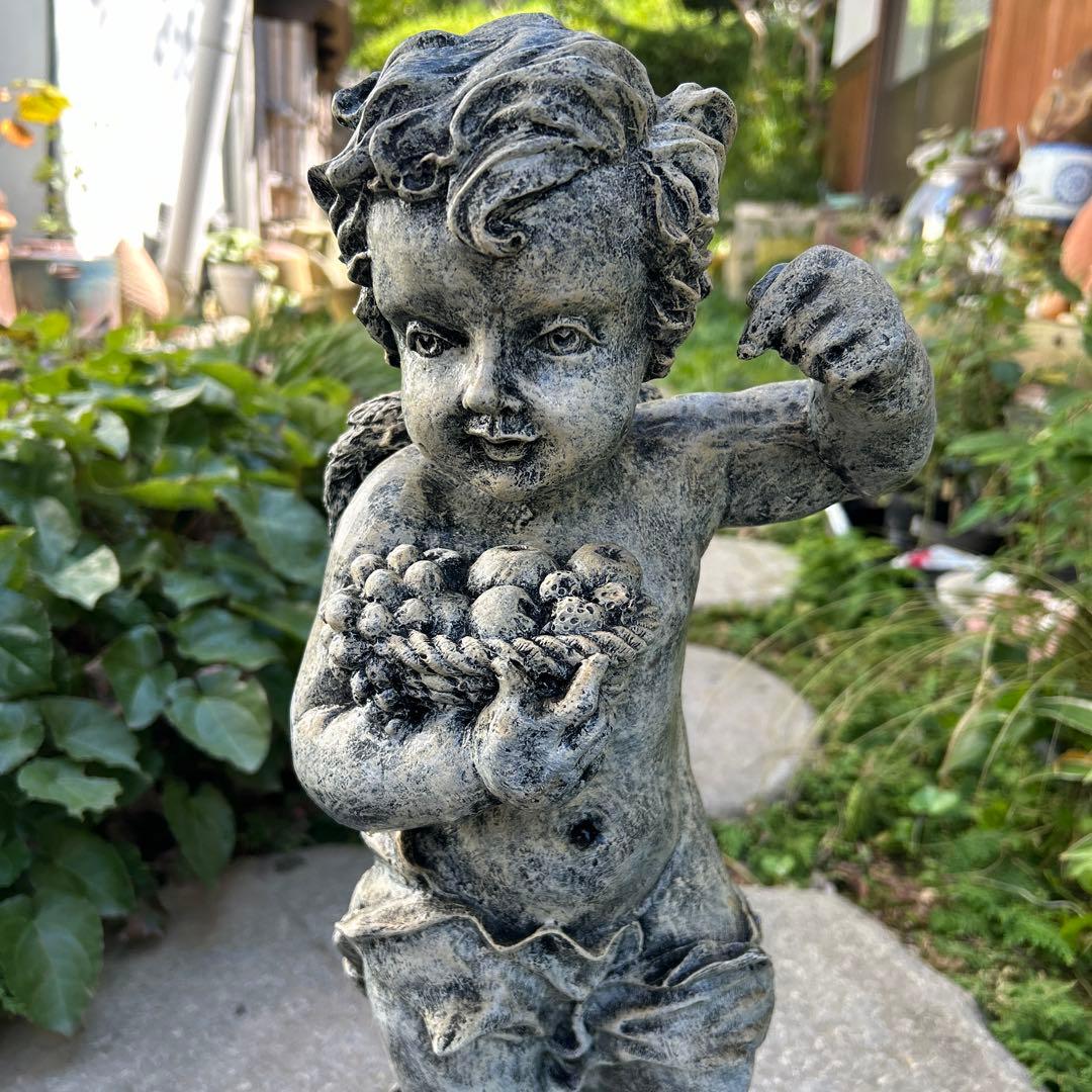 大型ガーデンオーナメント　オブジェ　元気なケルビム　新品未使用保管品