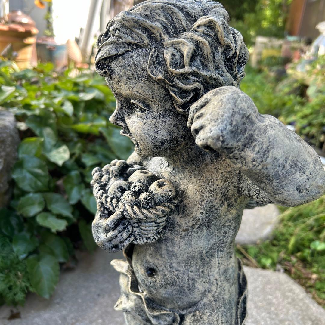 大型ガーデンオーナメント　オブジェ　元気なケルビム　新品未使用保管品