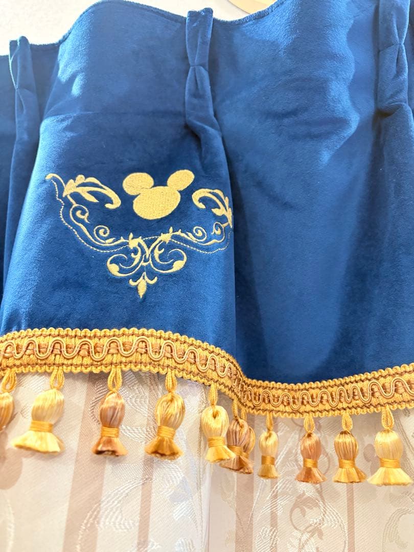 【新品】ディズニー ミッキージャカード 遮光カーテン約100×220×2枚