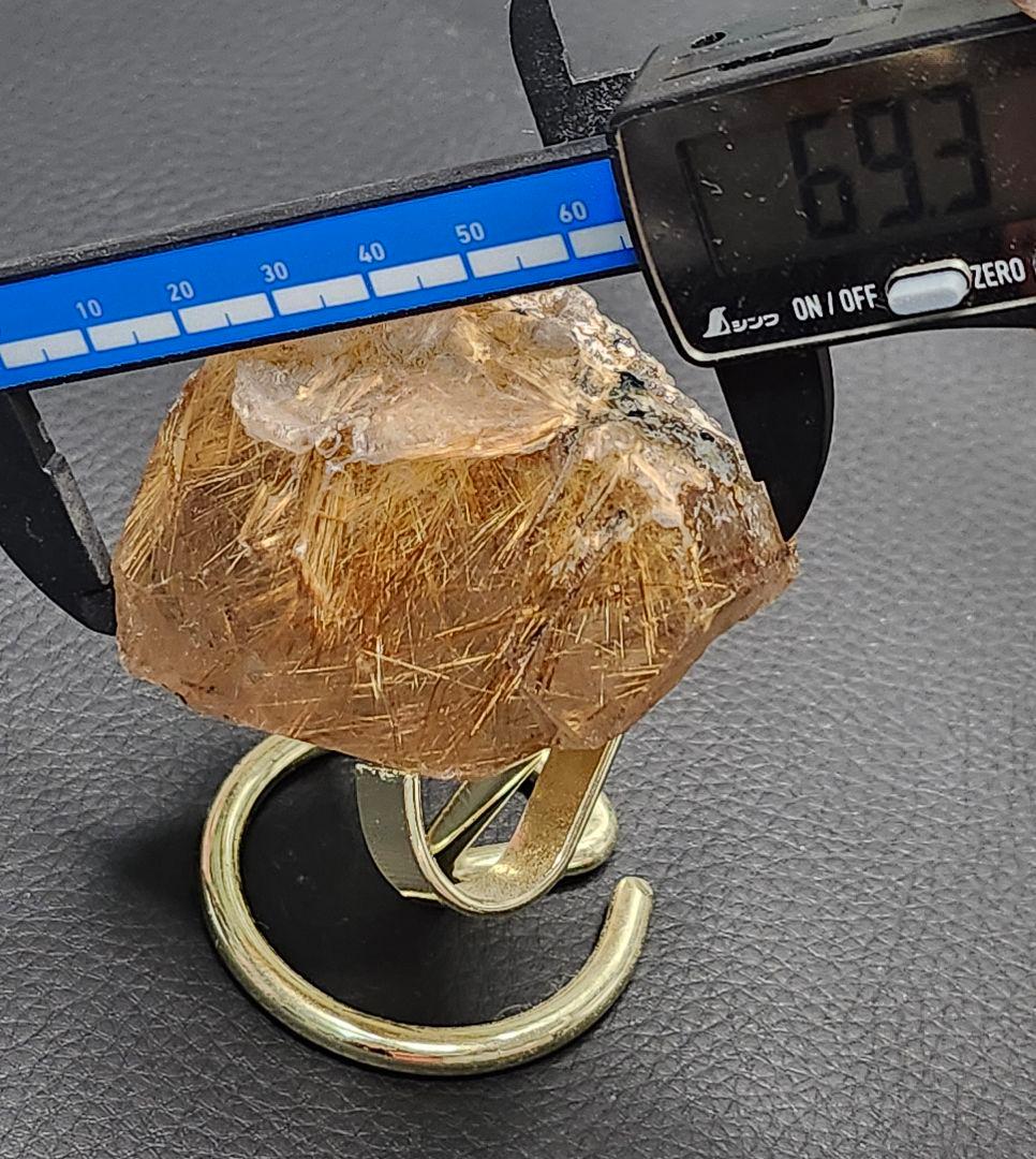 天然石 ルチルクォーツ 原石 台座付