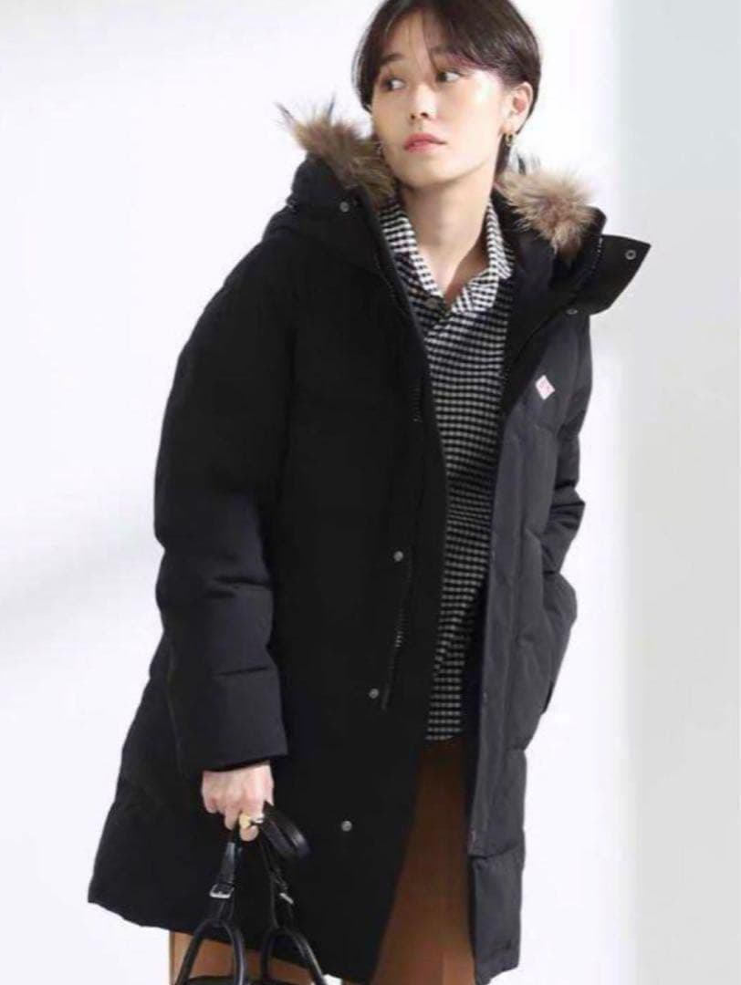 新品 Dantonダントン ファー付き ロングダウンジャケット　ブラック38M