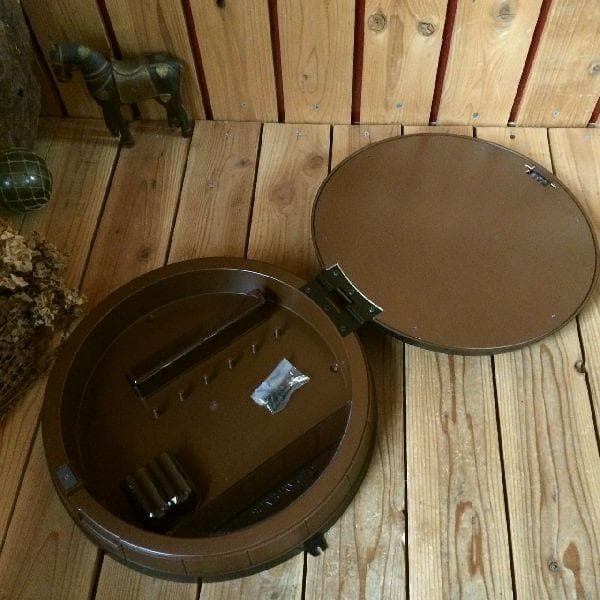 ヴィンテージ未使用*非売品*サントリー オールド*樽型ミラー ケース*鏡