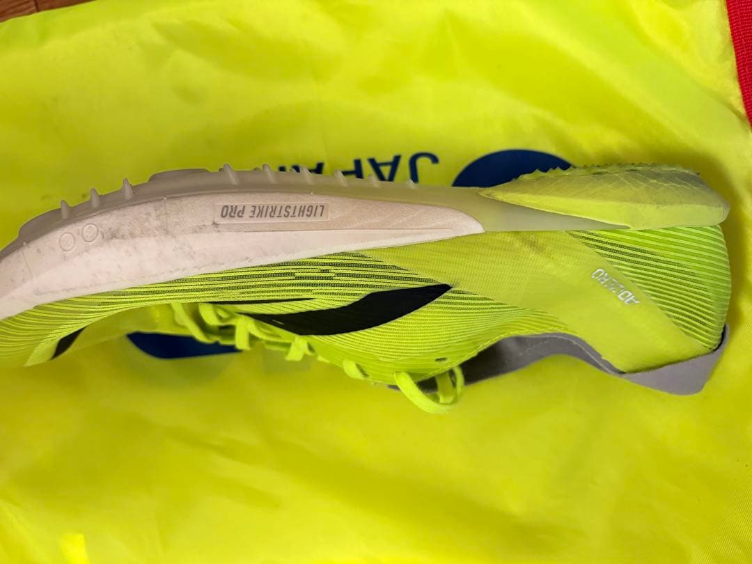 adidas ADIZERO スパイクシューズ イエロー/ネイビー　サイズ7.5