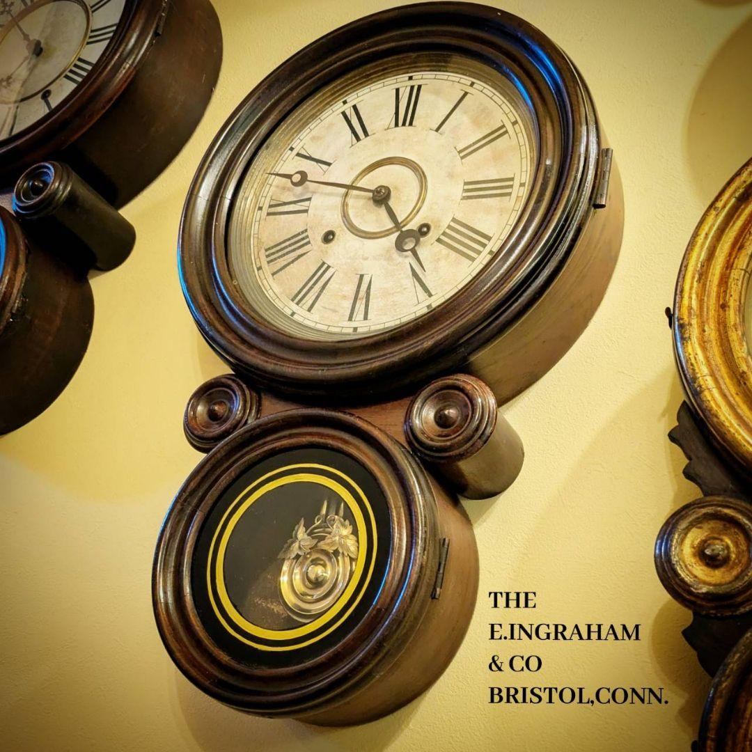 イングラハム掛時計　アンティーク掛時計　古時計　本四丸　ダルマ掛時計