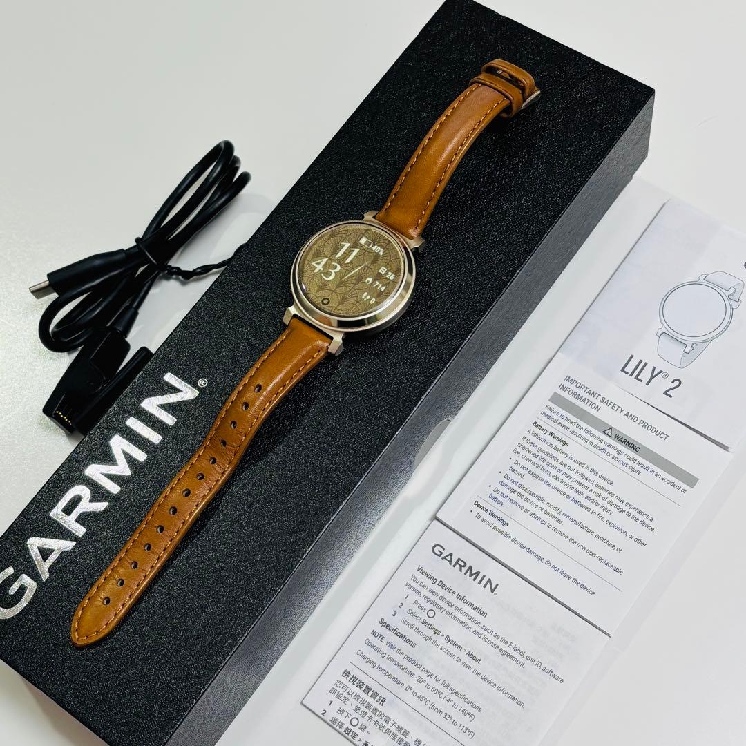 【美品】GARMIN Lily 2 Classic Tan Leather
