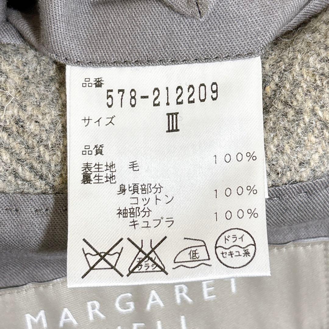 マーガレットハウエル チェスターコート ウール100%ヘリンボーンロングアウター