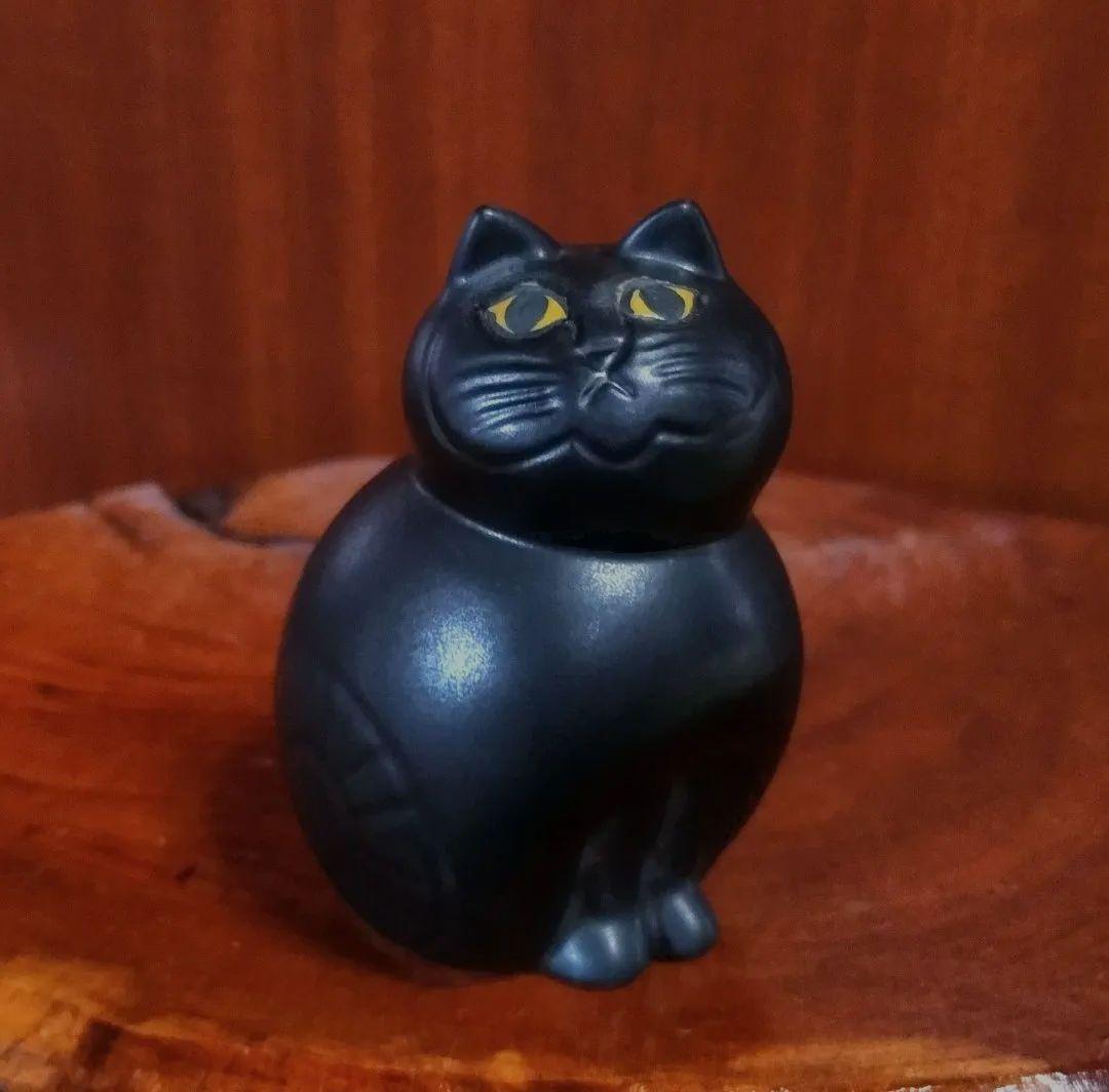 リサラーソン ミアミニ オールブラック 深溝 北欧 美品