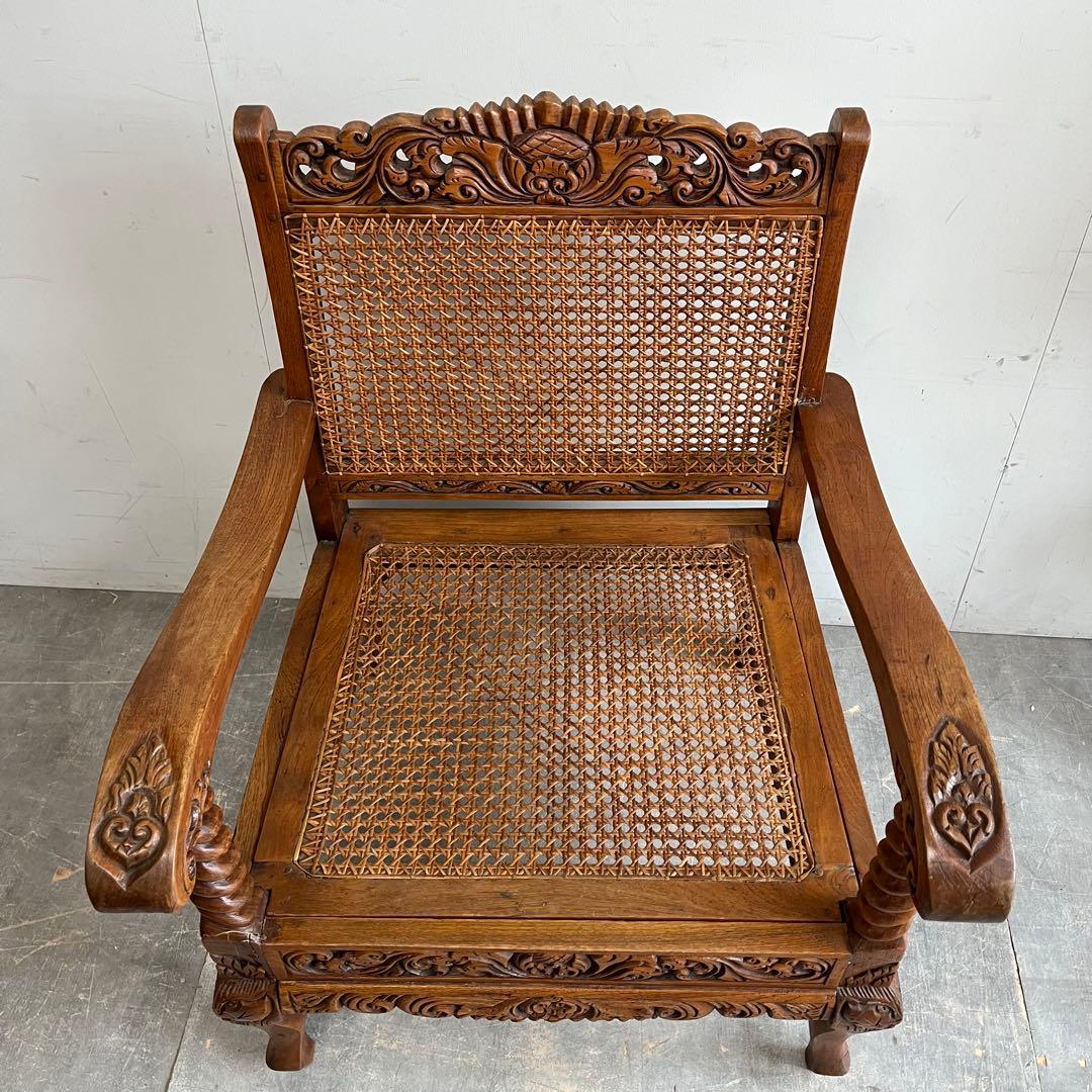 アンティーク チェア ラタン シート z439