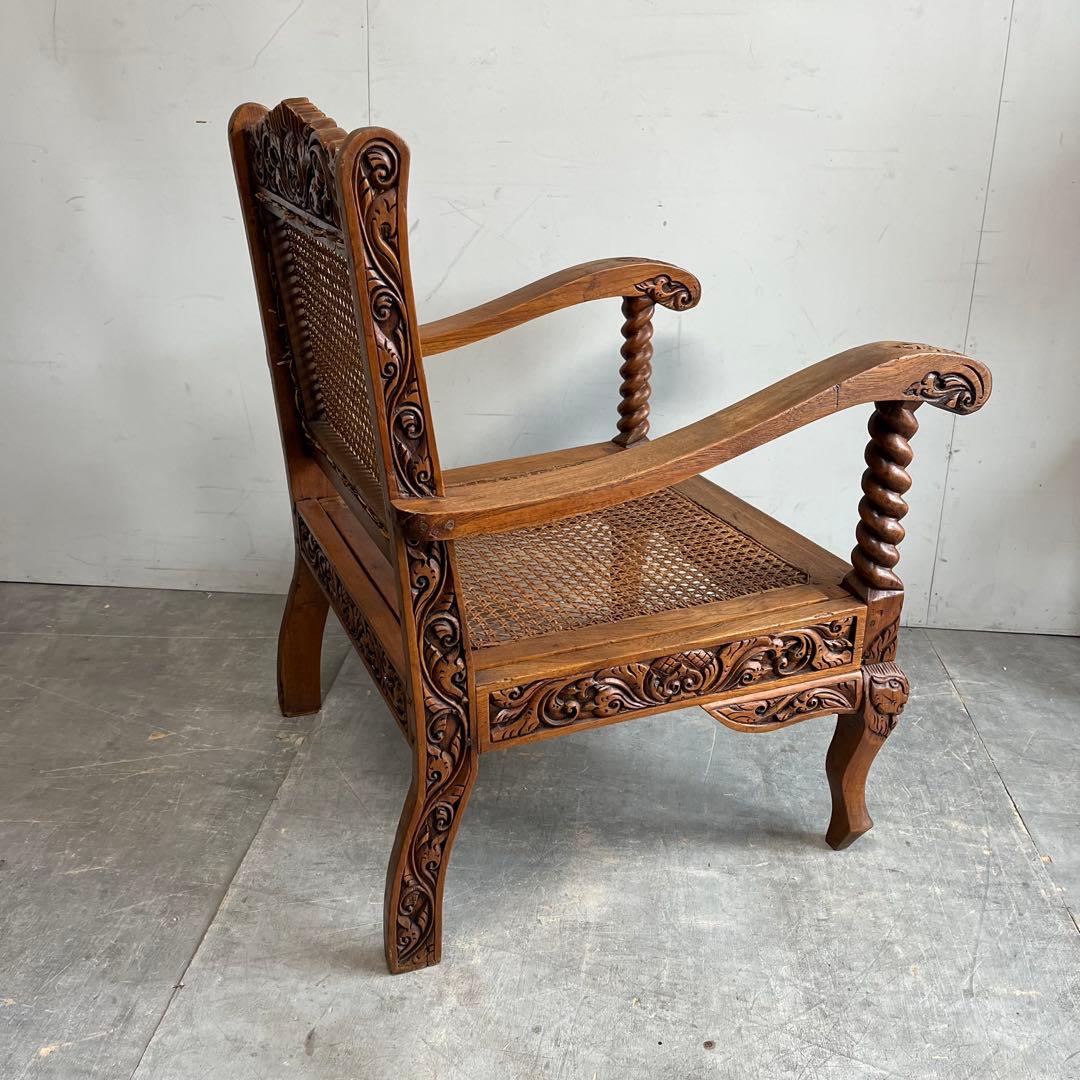 アンティーク チェア ラタン シート z439