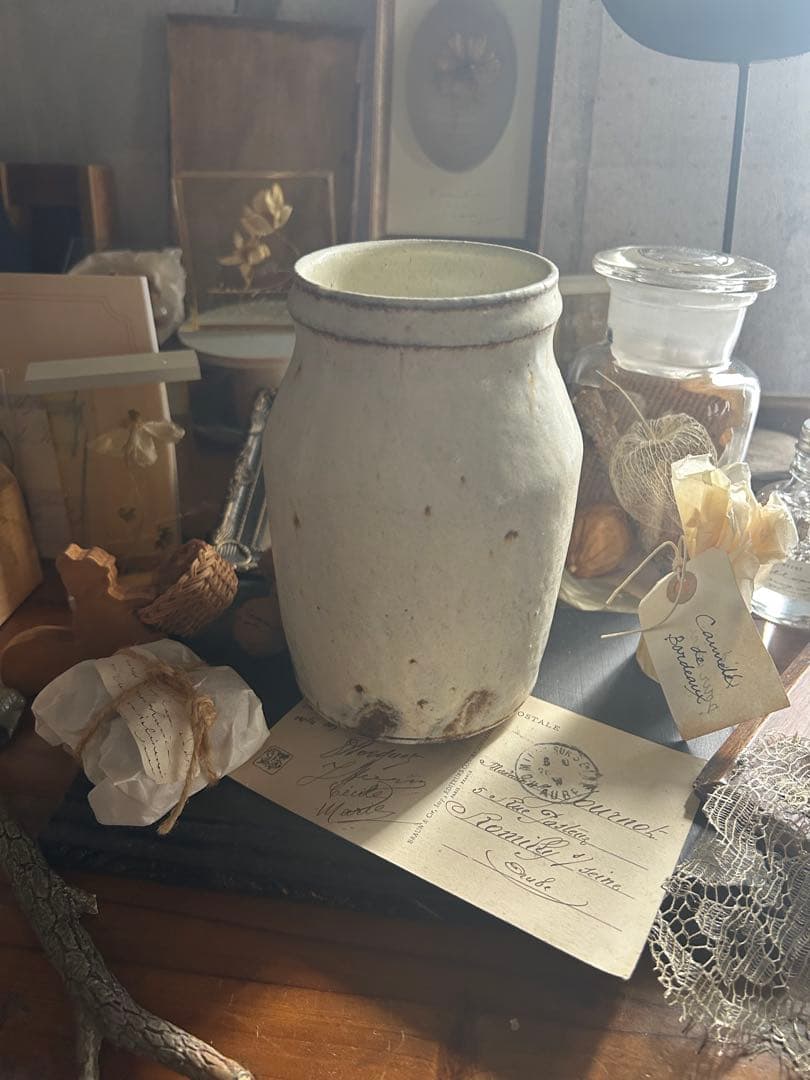 平野日奈子 粉引き カトラリー入れ 花瓶