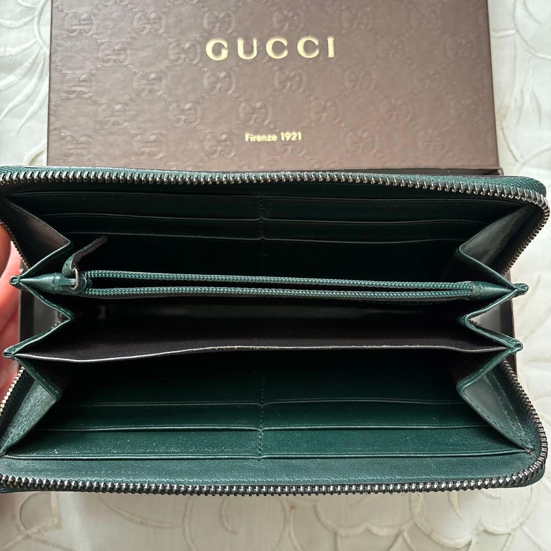 GUCCI ダークグリーン GGパターン 長財布