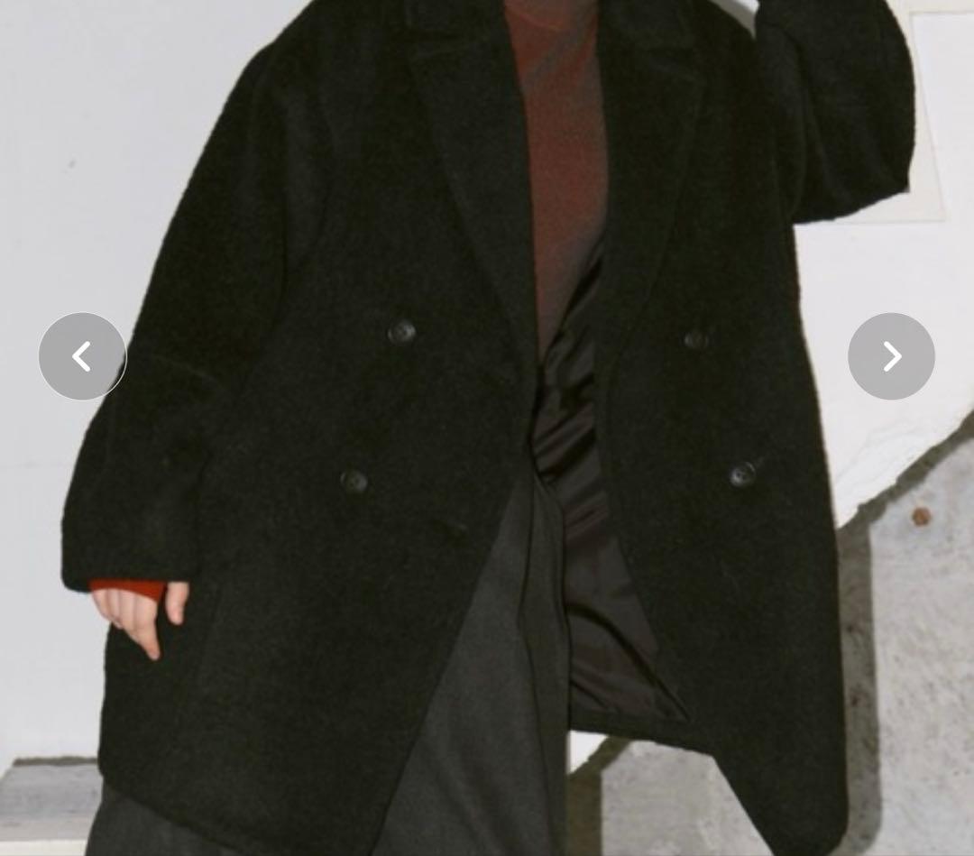 Happy John ウールブレンドシャギーコクーンPコート