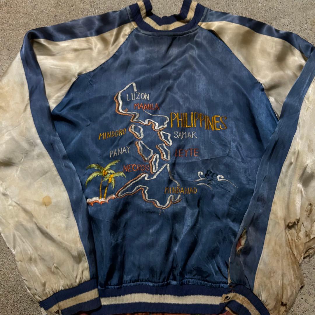 1950年代 50s スカジャン スーベニアジャケット 中綿無し 顔虎