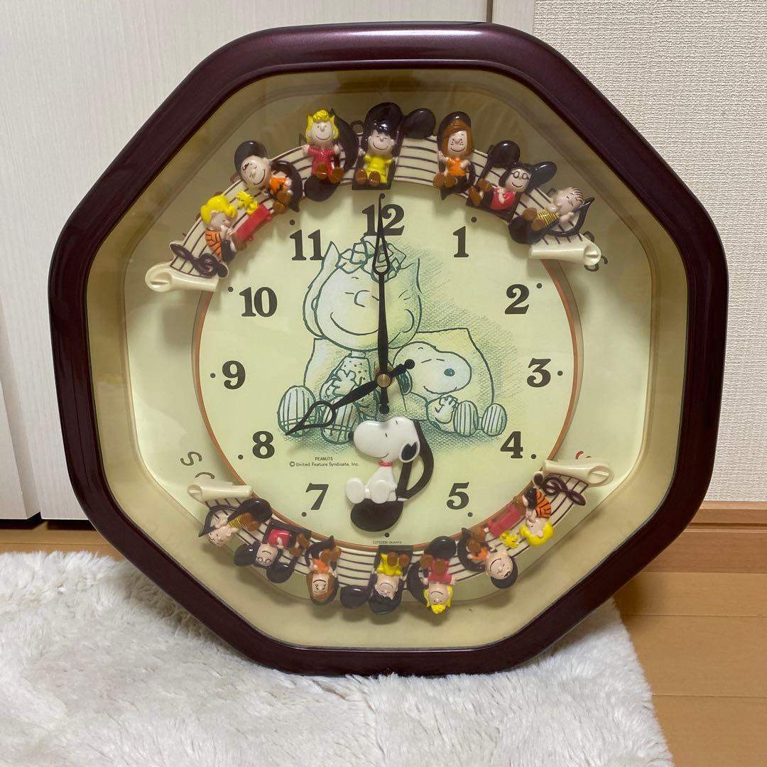 【動作確認済】スヌーピー からくり時計 壁掛け時計 シチズン