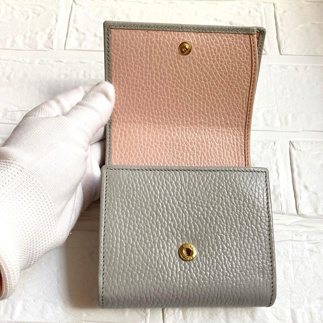 GUCCI　グッチ　GGマーモント　レザー　二つ折り財布　d100160
