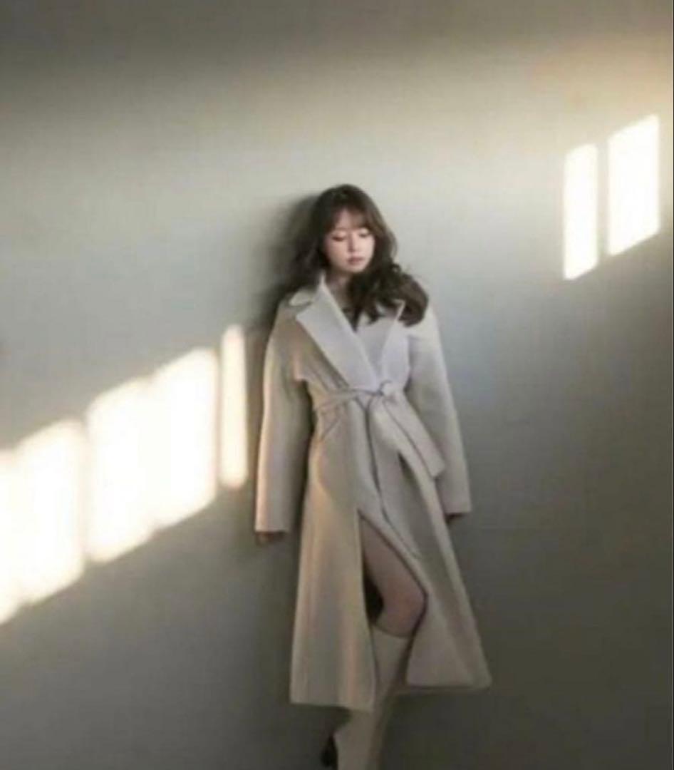 アンドマリー　andmary メアリーウールスリットロングコート アイボリー